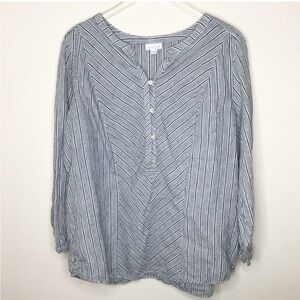 J. Jill 100% linen stripe popover 2X